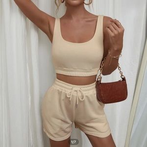 Crop tank top and short set